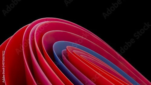 3d render, abstract background with layers macro, wavy fashion wallpaper
