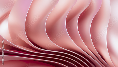 3d render, abstract background with layers macro, wavy fashion wallpaper