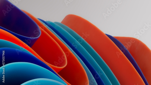 3d render, abstract background with layers macro, wavy fashion wallpaper