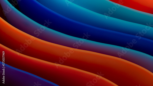 3d render, abstract background with layers macro, wavy fashion wallpaper