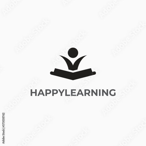 happy learning logo template - vector illustration