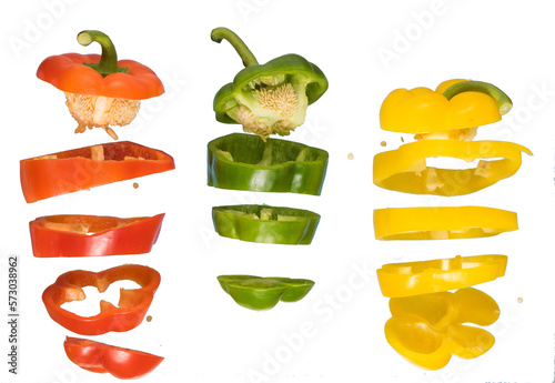 flying chopped peppers, png