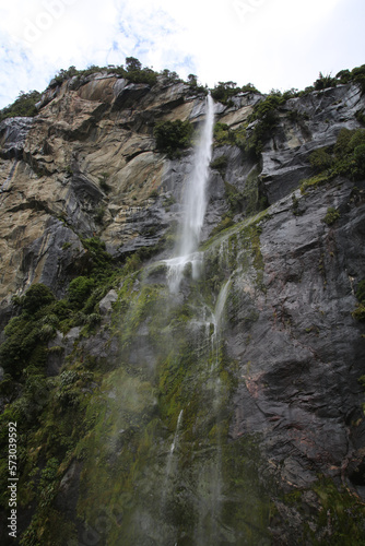 waterfalls on the rocky cliffs