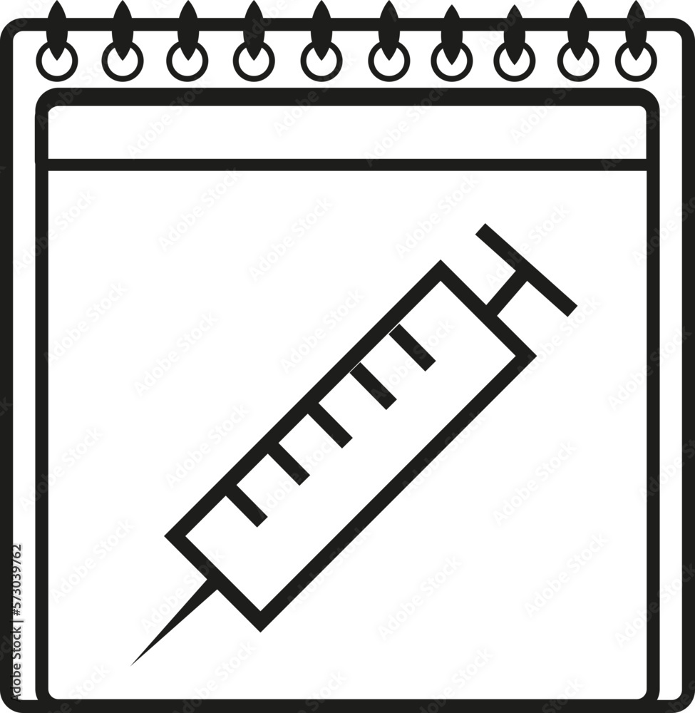 CALENDAR ICON WITH VACCINATION DAY CALENDAR ICON WITH VACCINATION DAY