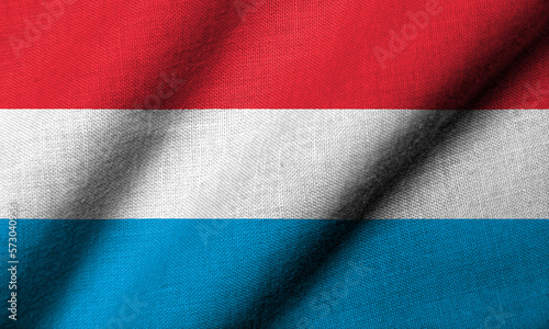 3D Flag of Luxembourg waving