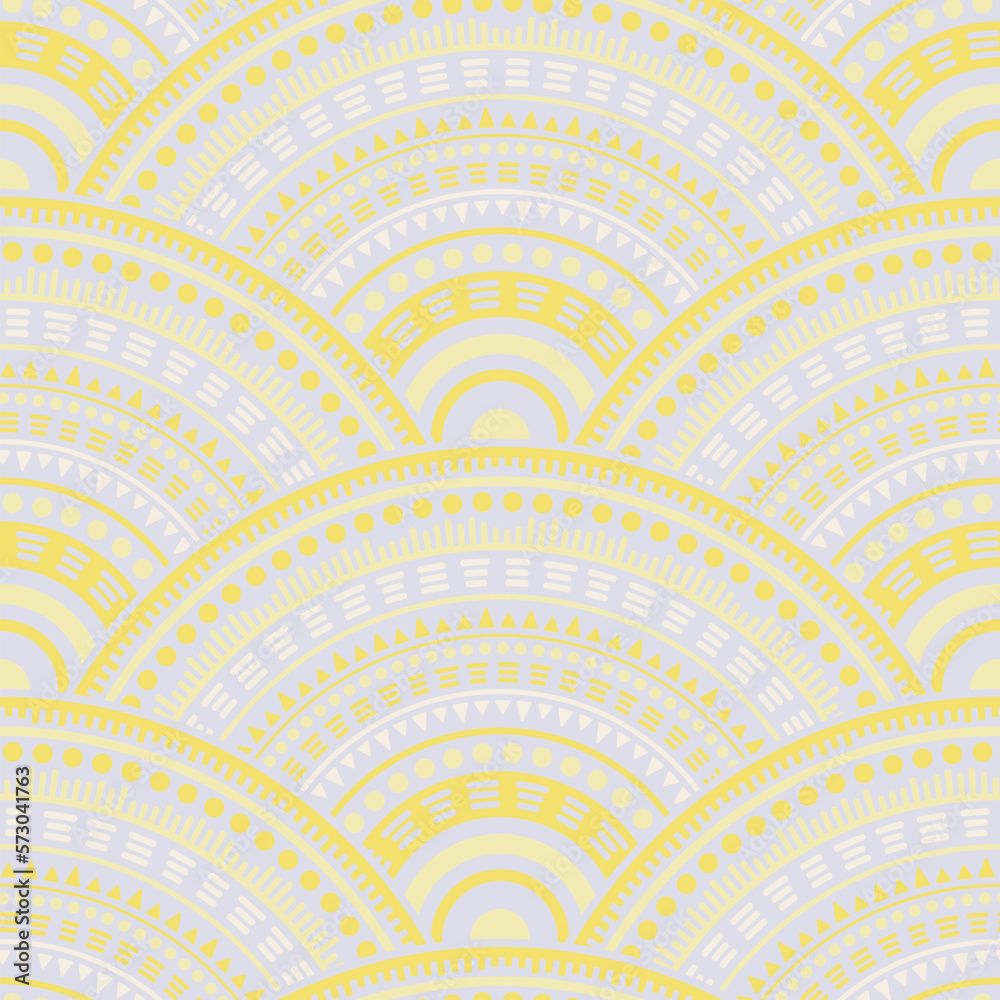 Ethnic circle shapes seamless geometric pattern. Ethnic circle shapes seamless geometric pattern.