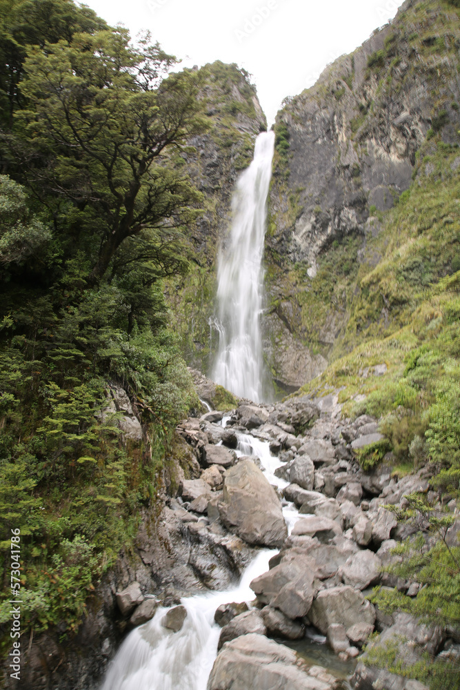 Waterfall and rocks