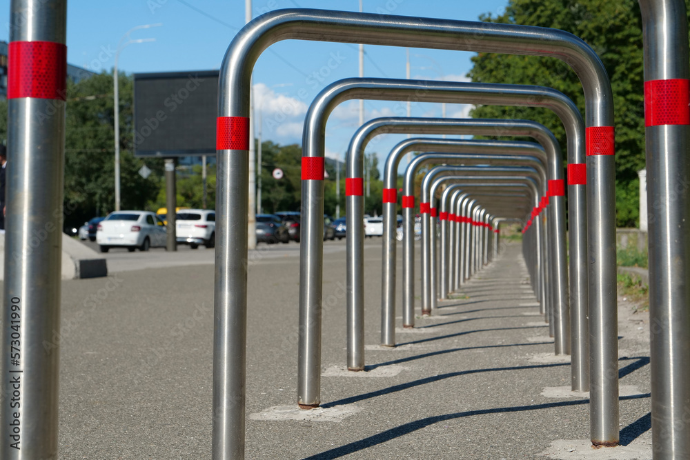 Cycle parking rack, outdoor parking place for bicycles and other vehicles