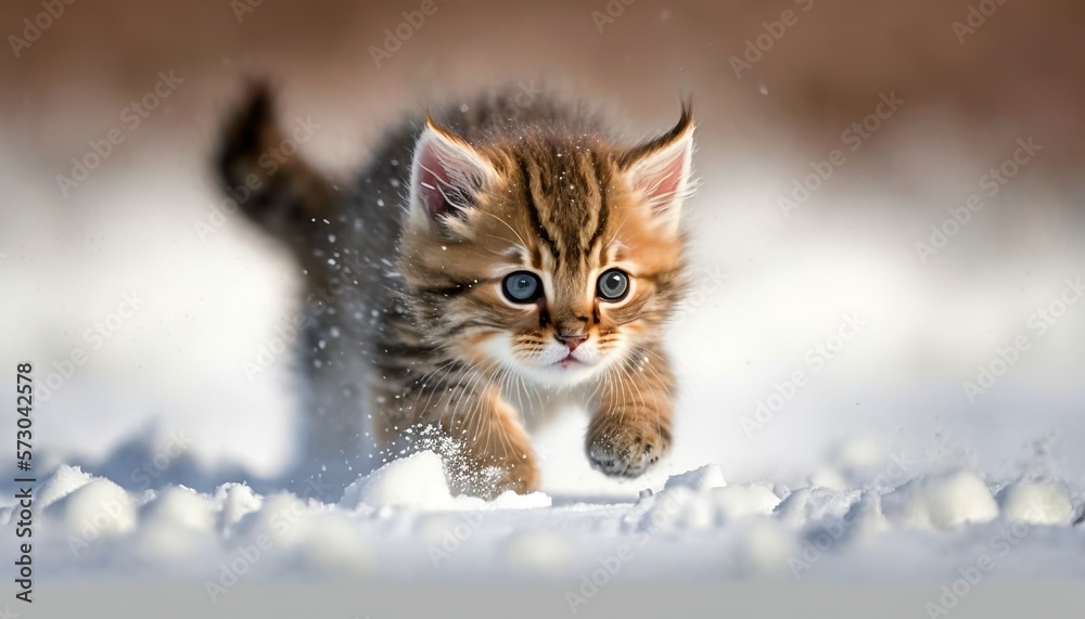 cat on snow cat on snow