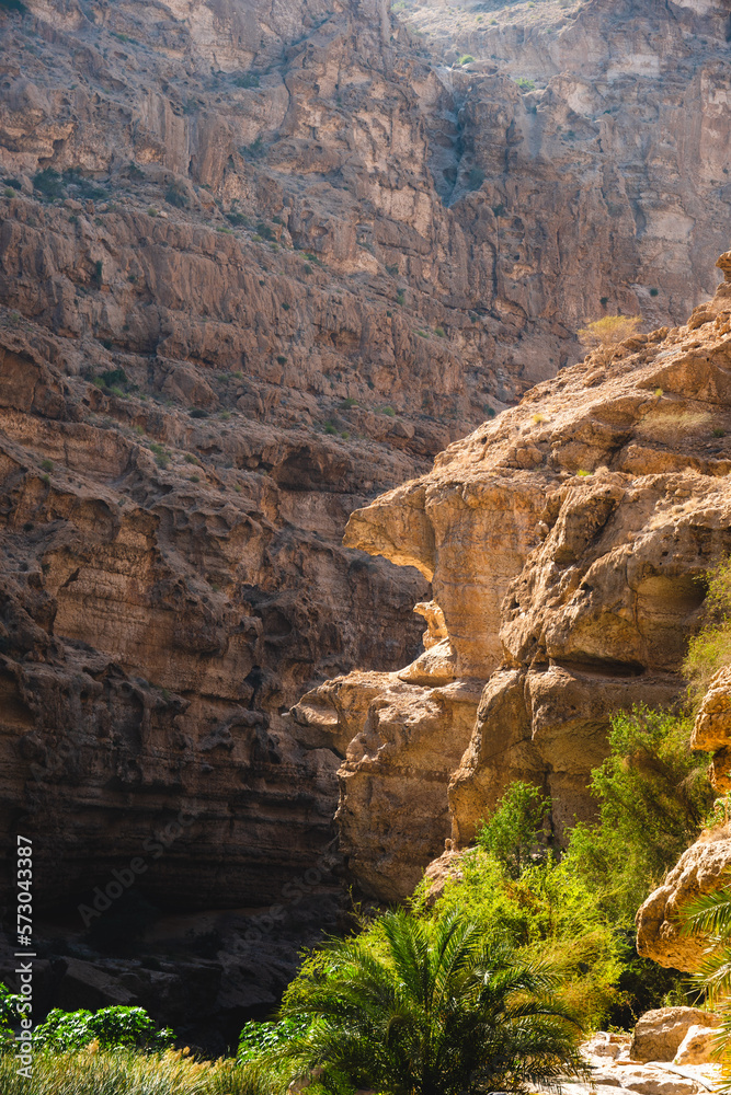 The landscape and views of wadi shab in oman