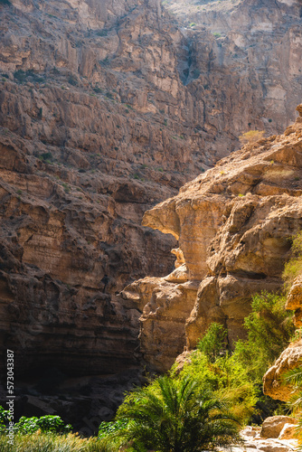 The landscape and views of wadi shab in oman photo