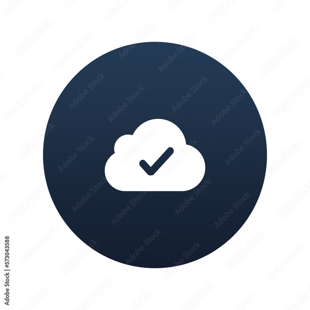 Cloud ok icon, Flat vector illustration for web and mobile interface, EPS 10 Cloud ok icon, Flat vector illustration for web and mobile interface, EPS 10