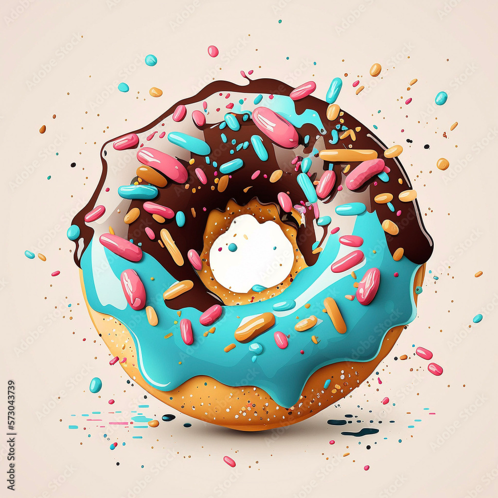 Vector Doughnut Donut with Sprinkles Generative AI Stock Illustration ...