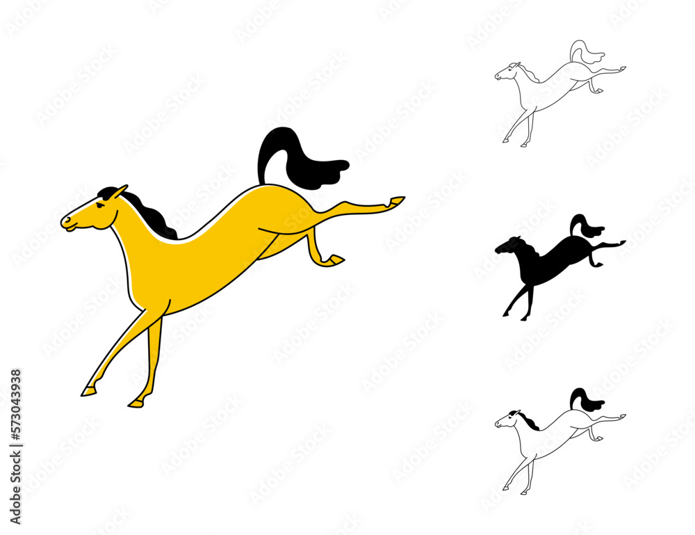 Stylized image of a horse playing