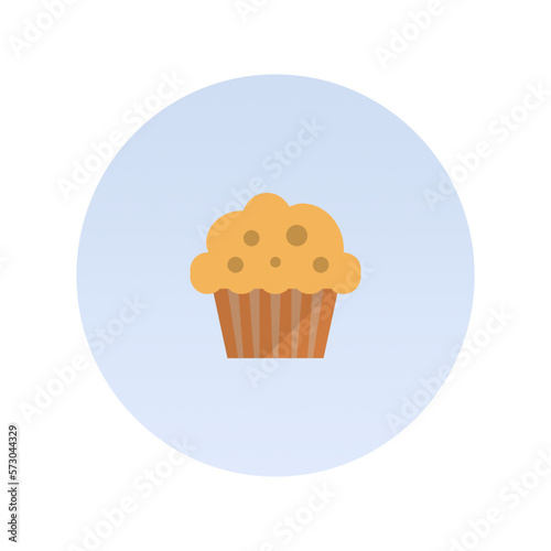 Muffin icon, Flat vector illustration for web and mobile interface, EPS 10