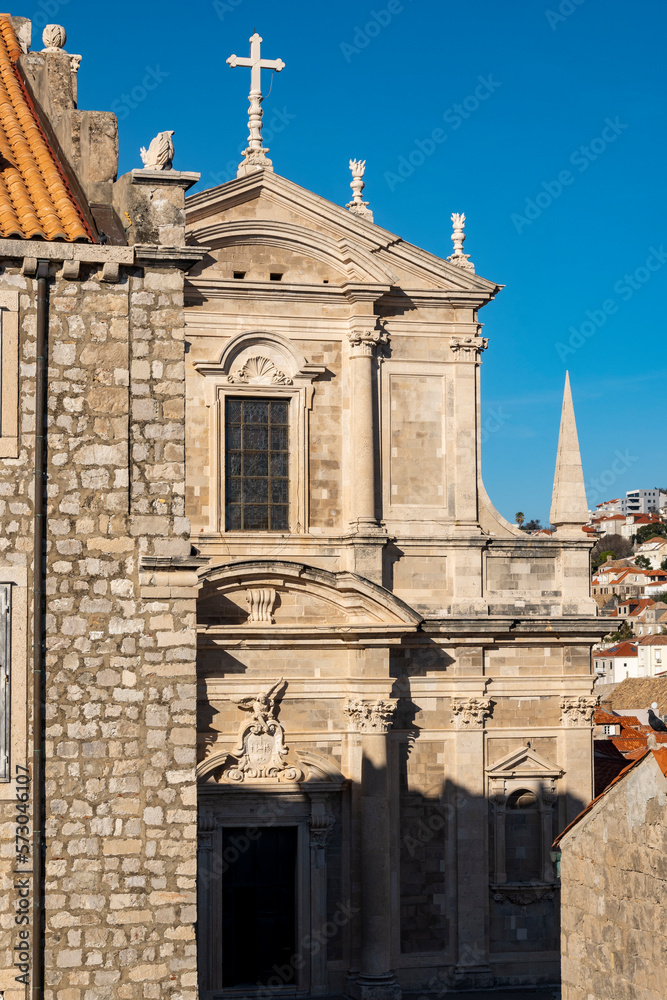 Beautiful church in the old Dubrovnik city inside medieval fortification