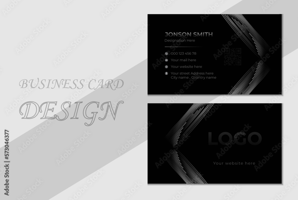Business Card Template. Creative and Clean Business Card Template. Double-sided Creative Business Card Template .luxury Black and white Business Card.