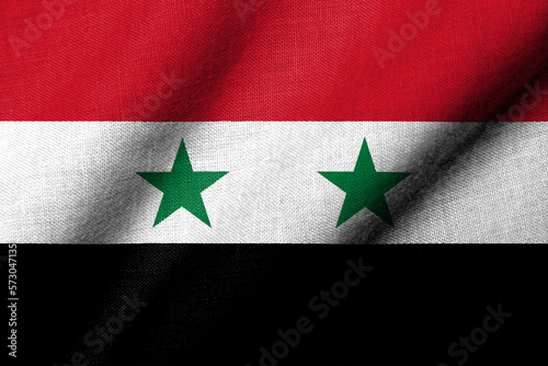 3D Flag of Syria waving