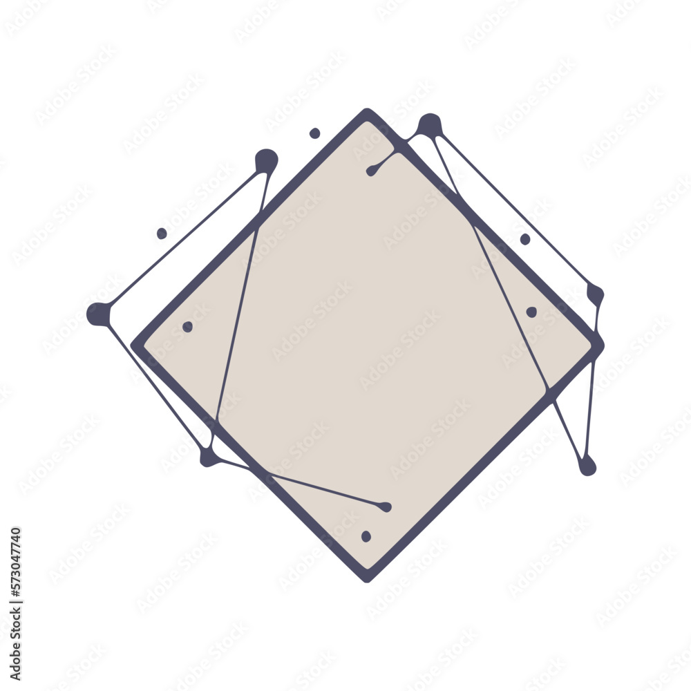 Rhombus geometric frames in hand drawn style, isolated on white background Rhombus geometric frames in hand drawn style, isolated on white background