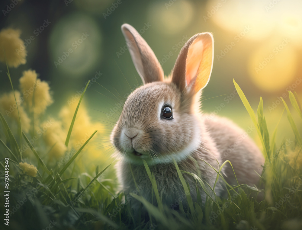 Fototapeta premium rabbit on the grass