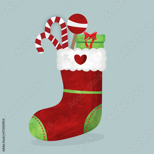 Christmas sock with gifts