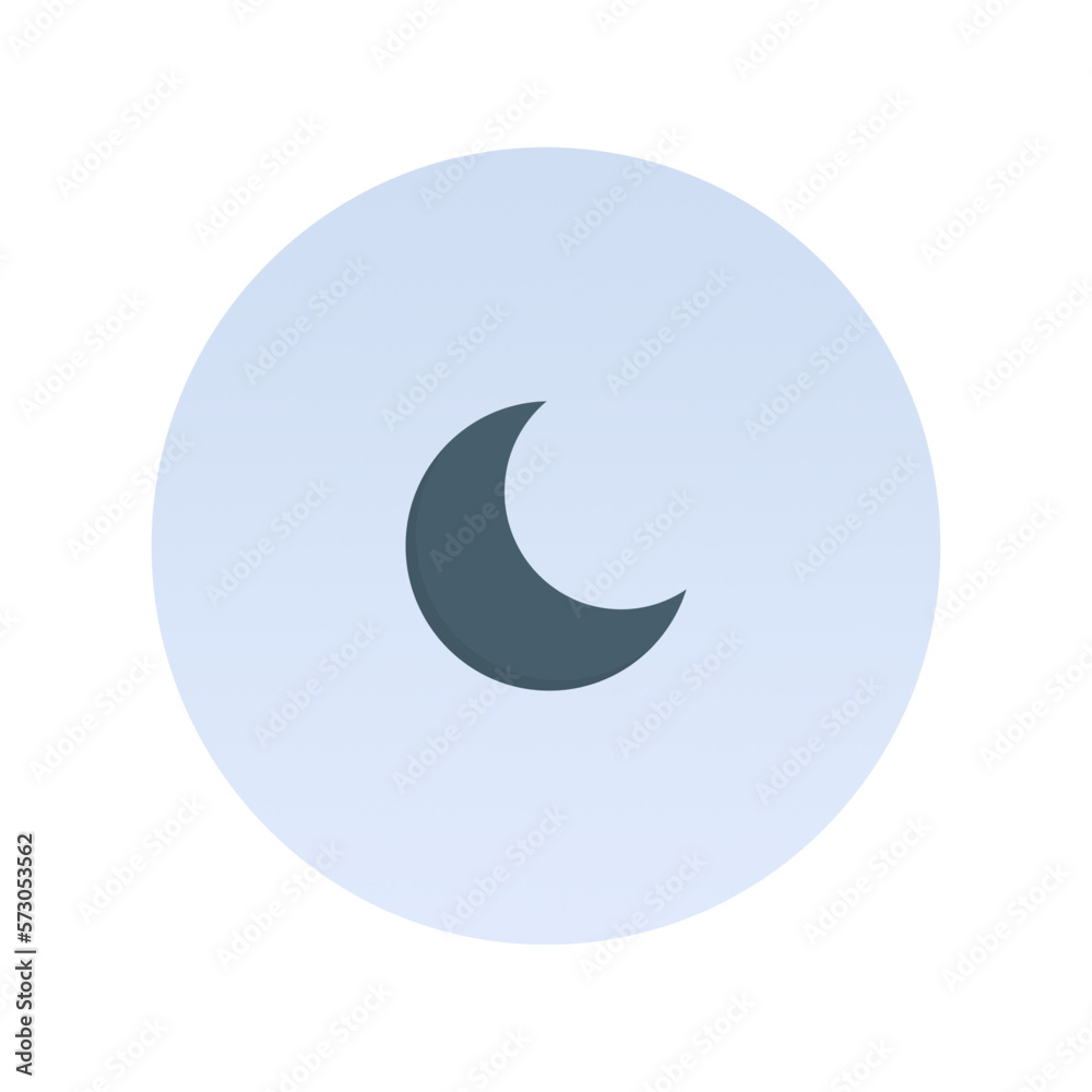 Moon icon, Flat vector illustration for web and mobile interface, EPS 10 Moon icon, Flat vector illustration for web and mobile interface, EPS 10