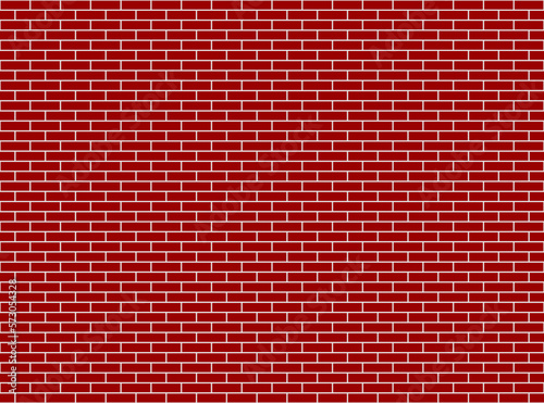 red bricks wall stretcher bond illustration useful as a background