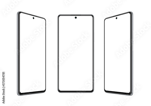 Transparent phone sleek design from the front and both sides