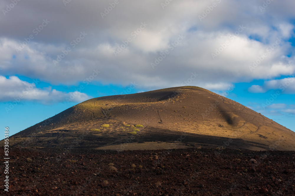 Crater of Caldera Colorada Volcano in Lanzarote, Canary islands,  Spain
