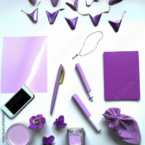 Simple Flatlays Violet Delightful multurer - Generative AI