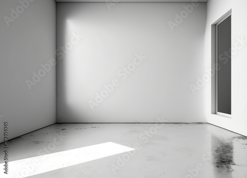 Abstract white wall with cement floor texture  generative ai