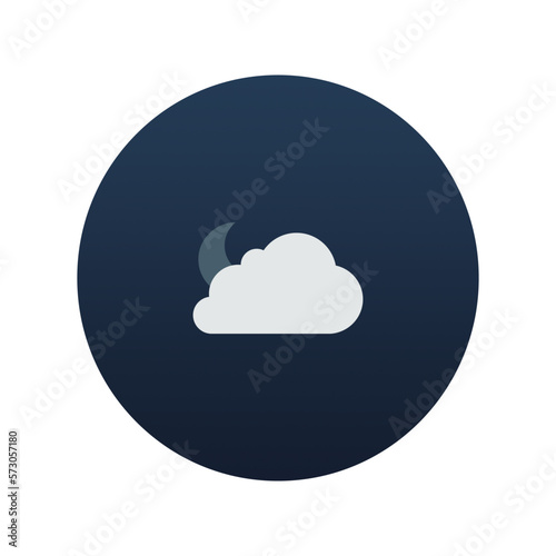Cloud and moon icon, Flat vector illustration for web and mobile interface, EPS 10