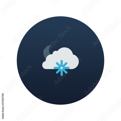 Cloud, moon and snow icon, Flat vector illustration for web and mobile interface, EPS 10