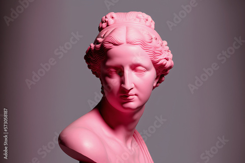 Ancient Greek Goddess sculpture. AI generated image.