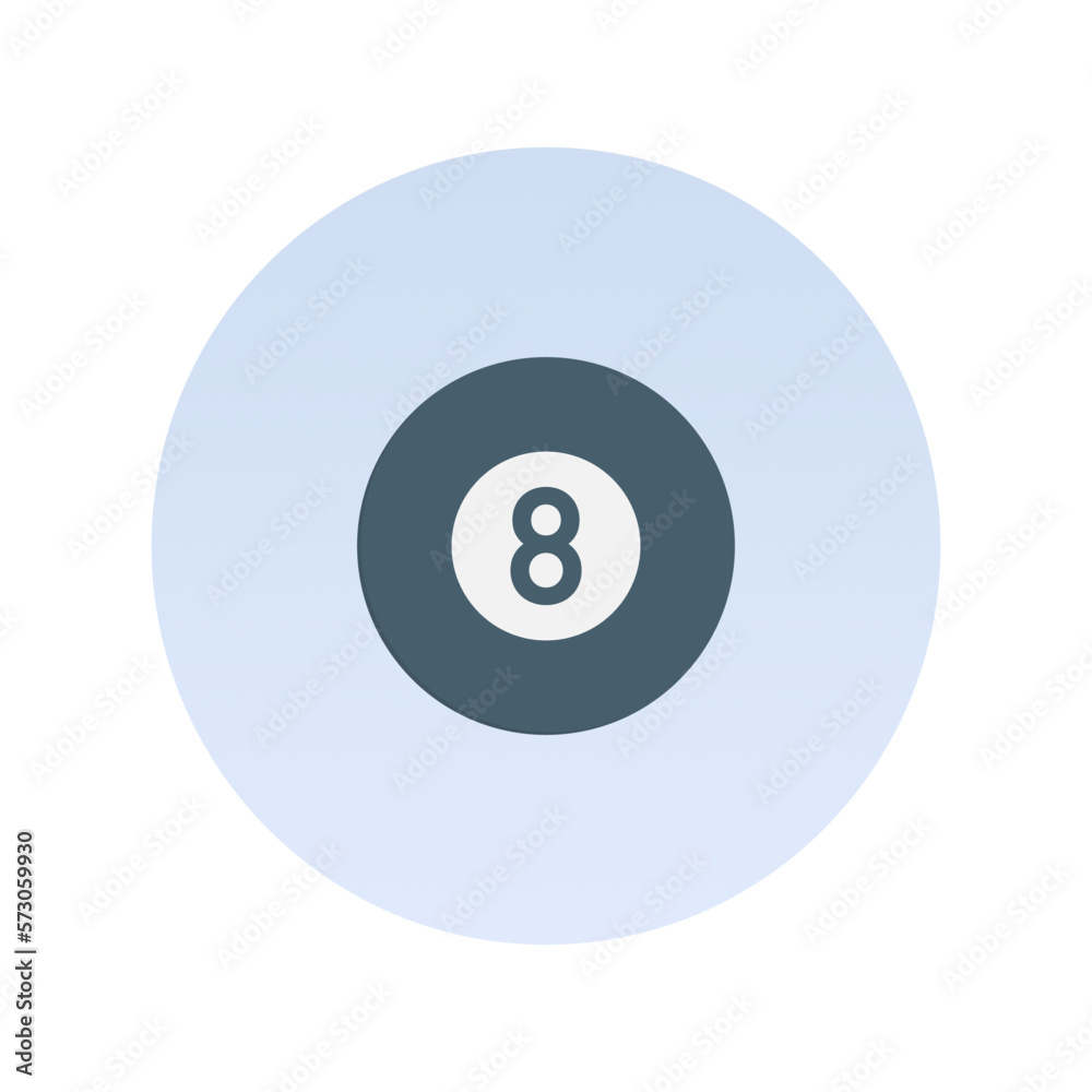Billard ball icon, Flat vector illustration for web and mobile interface, EPS 10 Billard ball icon, Flat vector illustration for web and mobile interface, EPS 10