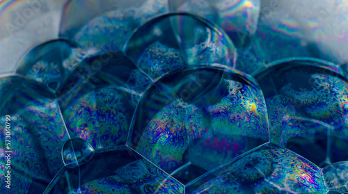 A soap bubble is an extremely thin film of soap or detergent and water enclosing air that forms a hollow sphere with an iridescent surface. Soap bubbles usually last for only a few seconds