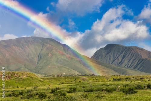rainbow over the west maui mountains
