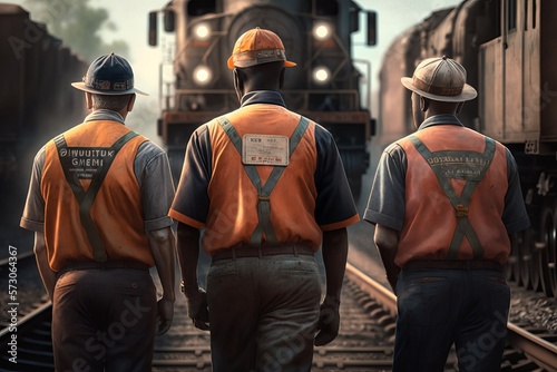 Railroad Workers. Generative AI 