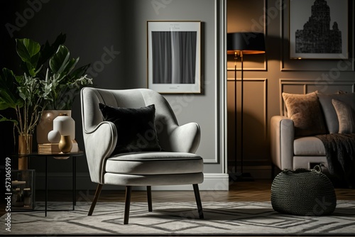Design Armchair Adds Flair to Stylish Living Room