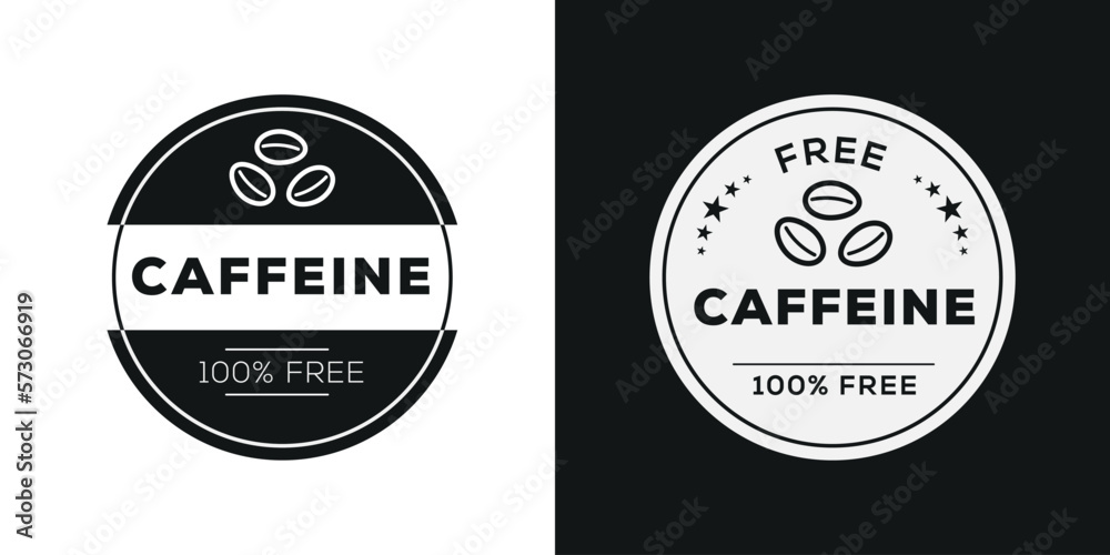 Obraz premium (Caffeine free) label sign, vector illustration.