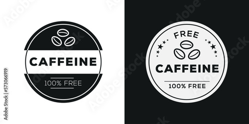 (Caffeine free) label sign, vector illustration.