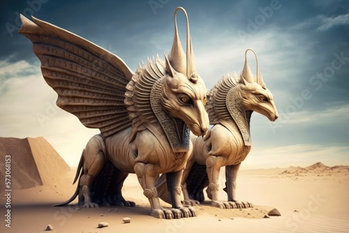 Ancient Sphinxes - Guardians of the Past Generative AI 