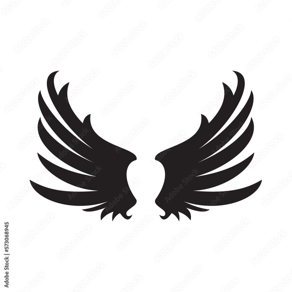 Obraz premium minimalist abstract wing design logo