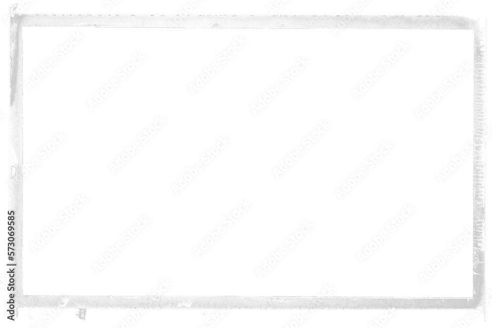 White vintage photo film frame of a middle format camera with transparent background (png image).