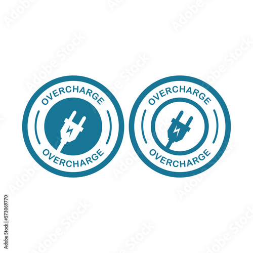 Overcharge protection badge logo vector. Suitable for product label and information