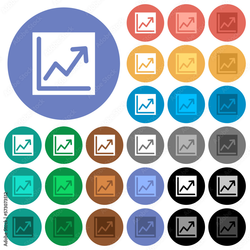Line graph solid round flat multi colored icons Line graph solid round flat multi colored icons
