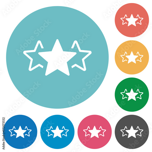 Three star rating alternate flat round icons