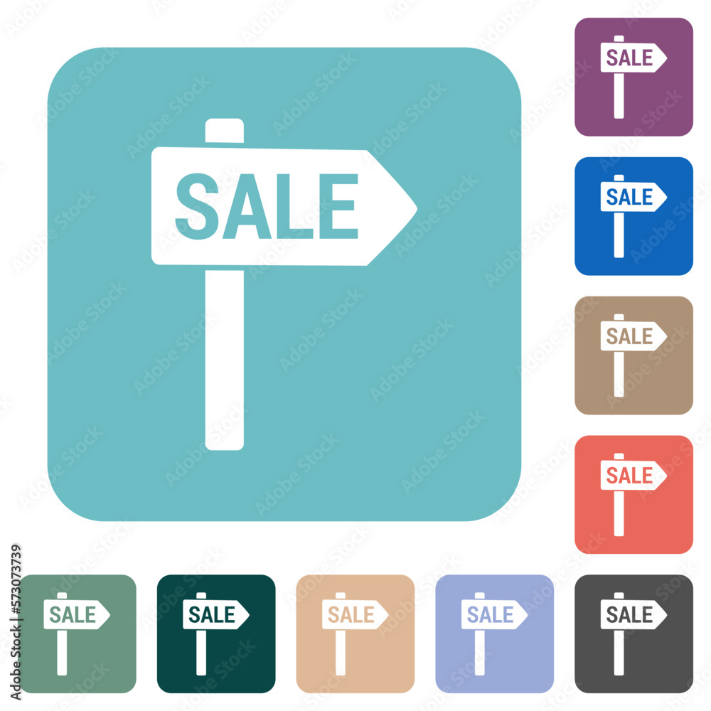 Sale sign rounded square flat icons Sale sign rounded square flat icons