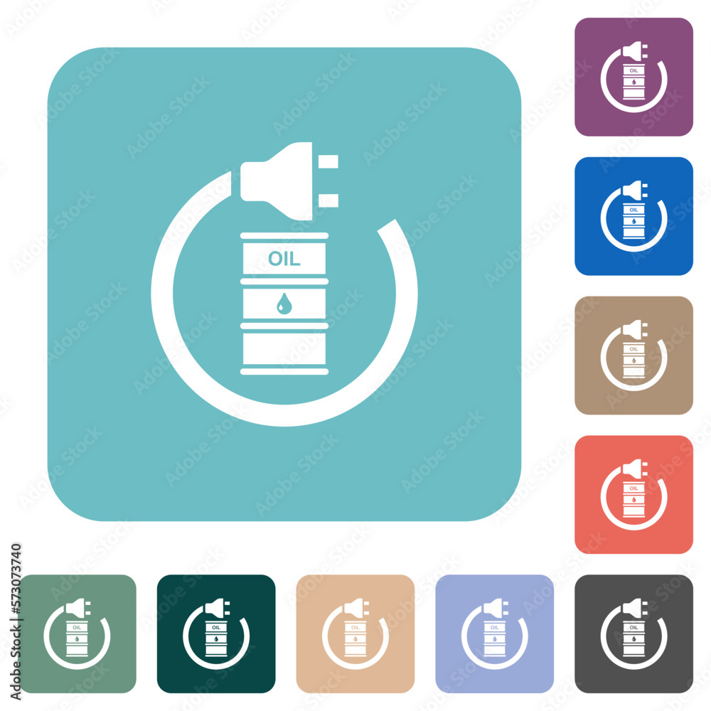 Fototapeta premium Oil energy rounded square flat icons