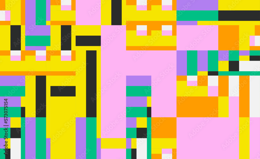 Abstract Mosaic Geometrical Pattern Design With Simple Shapes And Figures Abstract Mosaic Geometrical Pattern Design With Simple Shapes And Figures